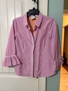 Gretchen Scott Designs Pink Gingham Button-Down Shirt